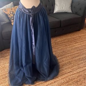 Stunning!!! Tulle Maxi Skirt Navy with belt